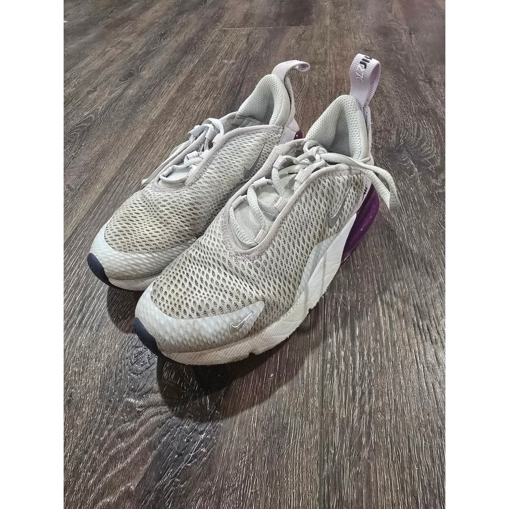 Nike Air Max 270 Kids Grey Purple Running Shoes AO2372-023 Size 1Y